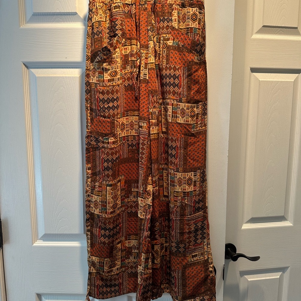 Morocco Rust Patchwork Printed Drawstring Pants - image 2